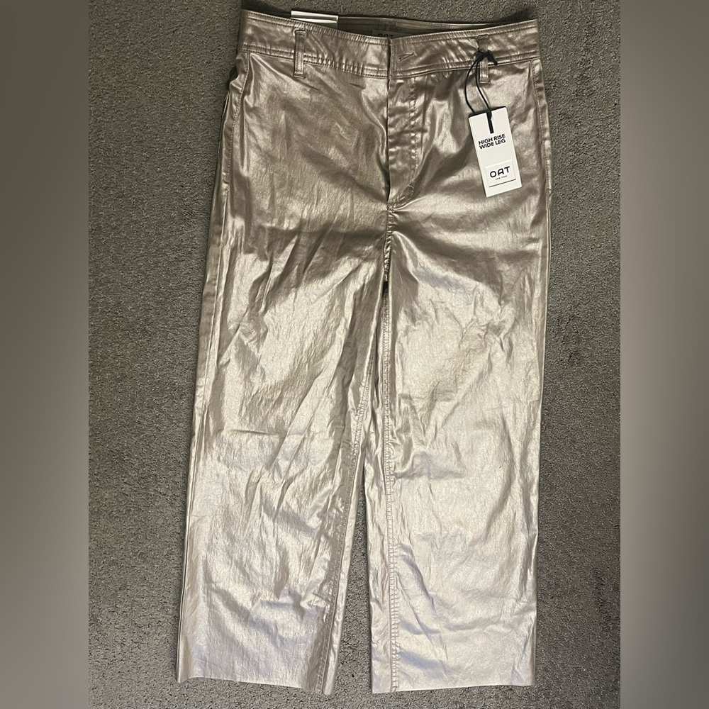 Oat New York Women's Gold High Rise Wide Leg Pants Size 10/30